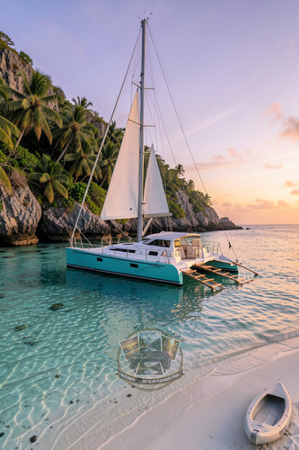 Catamarano doppio scafo vele