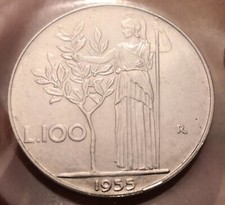 Moneta 100 lire 1955 - moneta, italia