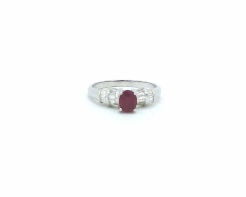 Anello oro bianco - 18k, con