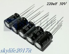 5 pz Condensatori elettrolitici 220uF 50V 105° - 5 pezzi condensatore