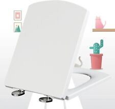 Sedile per WC bianco con chiusura ammortizzata cerniere regolabili acciaio inox