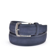 Cintura Uomo  Pelle Blu scamosciata    Taglia  105/120 Renato Balestra