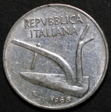 Italia 10 Lire 1968 KM# 93