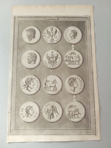 Stampa antica 1781 monete - stampa,