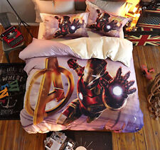 Iron Man Set Letto Copri Piumino Copripiumone Lenzuolo Duvet Cover SERDU03 P