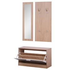 HOMCOM Set 3 Pezzi Scarpiera