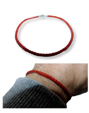 Bracciale da Uomo e Donna di Corallo rosso in Oro 18kt 750 Braccialetto pietre