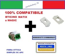 Bussola Keyston Fibra ottica FTTH SC APC Simplex compatibile bticino Matix Magic