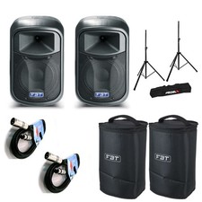 FBT J 8A Coppia Diffusore Attivo Pro 500w +V37 2Cover+FRE300KIT+2Cavi BULK250LU5
