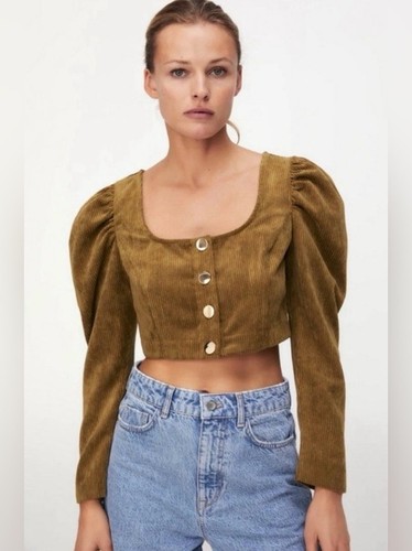 Crop top zara velluto a - top,