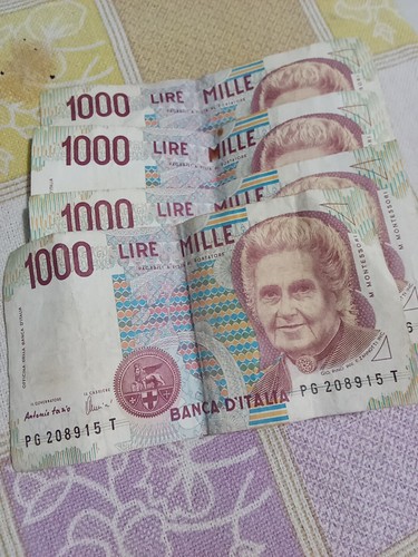Banconota 1000 lire montessori - banconota,