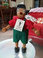 Rarissimo Pinocchio Burattino realizzato a mano vestito di legno Alto 31,5 cm 