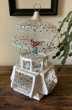  Gabbia Voliera In Legno E Metallo Marocchina. Decorativa. Dim. 26x 26. H.43 