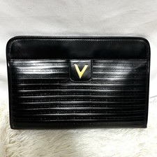 Pochette vintage in pelle nera