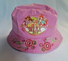 Cappellino cappello pescatore cotone rosa con falda bambina bimba Winx fucsia