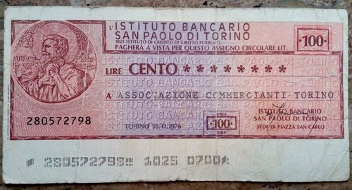 Assegno cartamoneta della - assegno,
