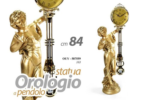Orologio pendolo con statua - a,