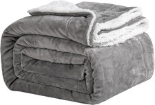 Coperta Plaid 150X200 Cm Da Letto in Flanella Sherpa Blanket,Leggera,Tinta Unita