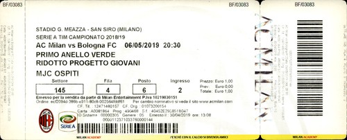 Biglietto stadio milan - stadio, ac
