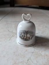 Campanellino in porcellana decorata impugnatura a cuore vintage da collezione