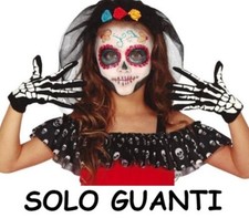 CARNEVALE HALLOWEEN GUANTI SCHELETRO SKELETON GLOVES BAMBINO GUIRCA 17725