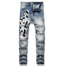 Jeans uomo blu gamba dritta