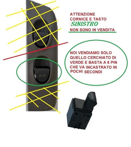 Pulsante destro alzavetro la - destro, x