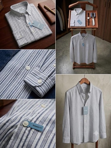 Camicia uomo righe bottoni - uomo, |