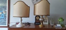 COPPIA LAMPADE DA COMODINO- BASE legno