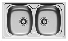 PYRAMIS Lavello cucina 2 Vasche Incasso 86 cm Acciaio Inox 100133030 Sparta 2B