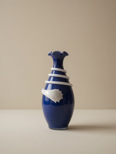 Vaso blu bianco vetro - bianco, di