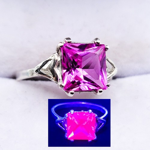 Anello zaffiro rosa - rosa, sterling