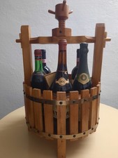 Torchietto Portabottiglie Stile Rustico Con 6 Bottiglie Di Vino Vintage Incluse