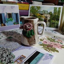 Ar47) Brocca Vasetto Vintage Dipinto A Mano Stile Capodimonte vasetto  Rosa