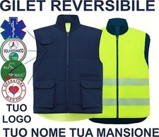 gilet reversibile alta visibilità, con tuo logo tua mansione e tuo nome