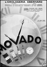 PUBBLICITA' 1930 MOVADO ERMETO OROLOGI EBERHARD MILANO MODELLI OROLOGERIA  STYLE