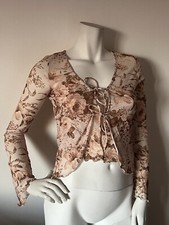 Top corto e canotta Floreale Marrone e Oro Y2K cuteaesthetic Donna Per TikTok