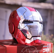Casco Iron Man MK5 1:1 Controllo Vocale LED Replica Collezione Cosplay Marvel