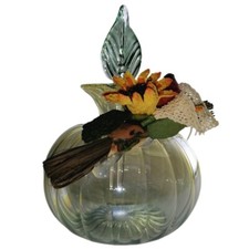 bottiglia in vetro soffiato e fiore boccetta profumo con tappo made in Italia  d