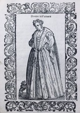 Prostituzione Venezia IN 1598 Curiosa Cane Italia Rara Stampa Sul Legno Vecellio