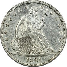 1861 Seated Liberty Half