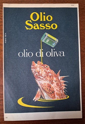 Pubblicità olio sasso - olio, (1961)
