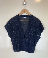 Cardigan RIVAMONTI by BRUNELLO CUCINELLI canapa paillettes glitter maglia perline