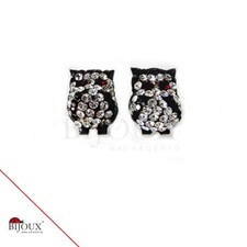 Orecchini Argento 925 Gufo Con Brillantini	            Donna Rodiato 