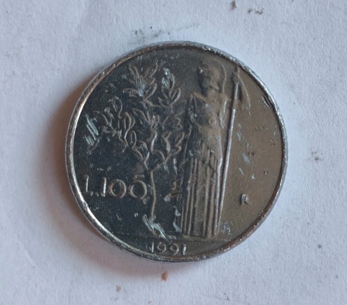 100 lire piccola 1991 - lire, con