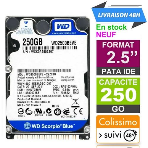 Disque dur ide 250 - disque, 2.5"