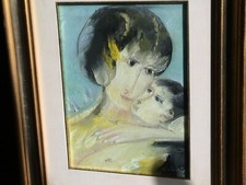 REMO BRINDISI - MATERNITA' CON AUTENTICA olio su tela cm. 30 x 40 