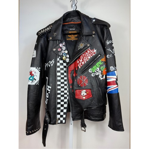 Giacca moto pelle punk - giacca,