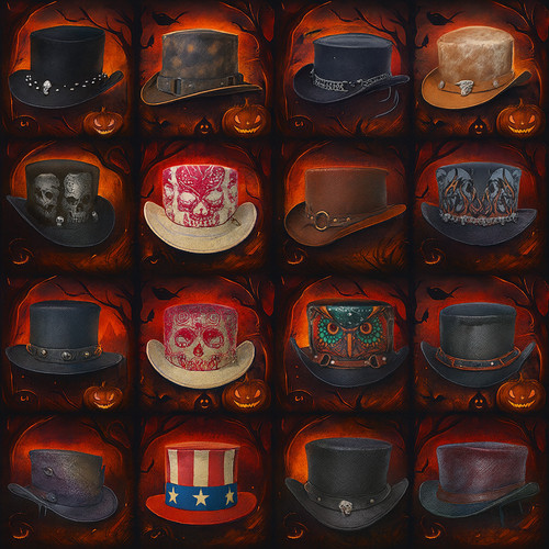 Leather steampunk top hat - leather,