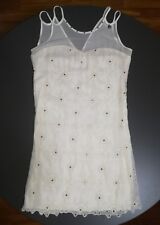 Favoloso abitino Guess estivo smanicato avorio velo ricamato come un pizzo NUOVO